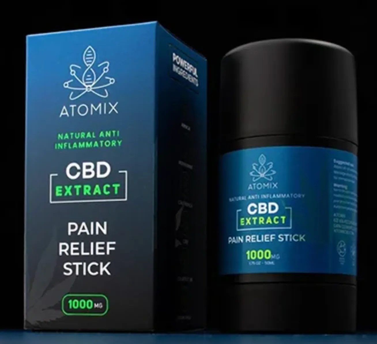 Atomix CBD roll-on balm with packaging — made in California