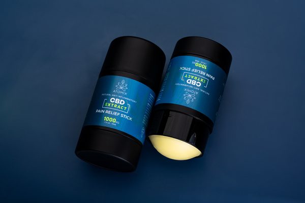 Atomix CBD balm twin pack — two 1000mg roll-on bottles